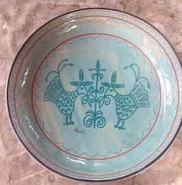 piatto in ceramica sardo da appendere 