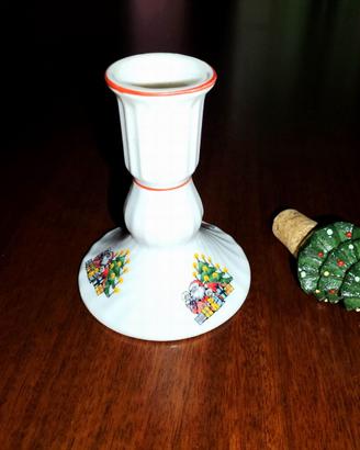 SET: CANDELIERE IN PORCELLANA FINE + TAPPO NUOVO