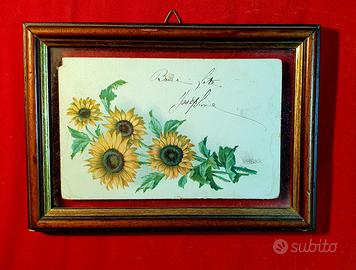 Cartolina viaggiata in cornice con doppio vetro