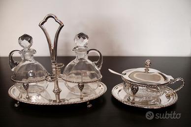 Oliera e formaggiera stile San Marco argento 800