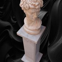 base di marmo con Busto del David  in gesso