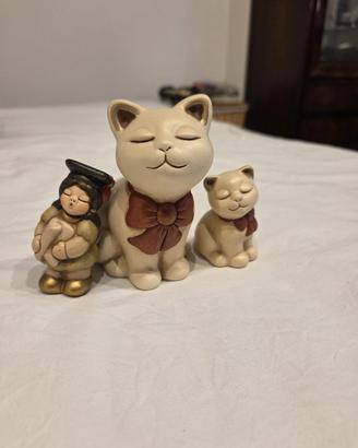 Thun - Set di 3 figurinw Gatti con bambina