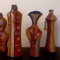 Set vasi in terracotta decorata vintage 