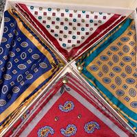 set di fazzoletti da taschino in seta pura