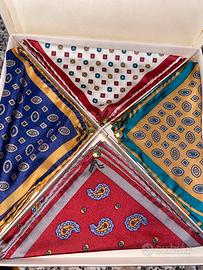 set di fazzoletti da taschino in seta pura