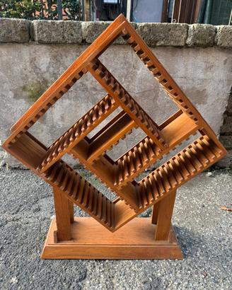 Porta CD in legno – Design geometrico