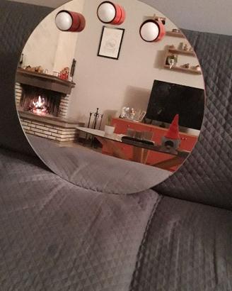 SPECCHIO VINTAGE COLORE ROSSO CM 60