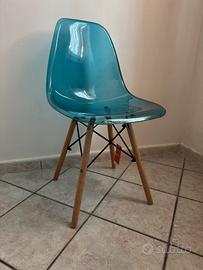 Sedie nuove Deghi Polar blu trasparenti