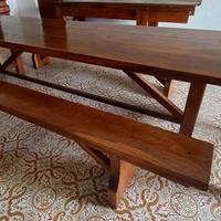 Tavolo in legno massello 3 metri con 4 panche