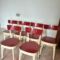 Set 6 sedie in legno vintage laccate