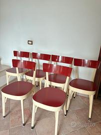 Set 6 sedie in legno vintage laccate