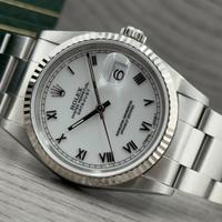 Rolex datejust 16234 white romain dial