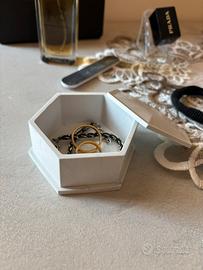 Portagioie esagonale artigianale in gesso /Scatola