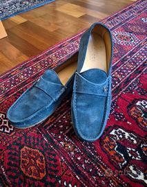 Mocassini Gucci uomo in  camoscio blu 