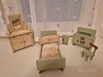 Set di mobili casa delle bambole vintage ' 30'40