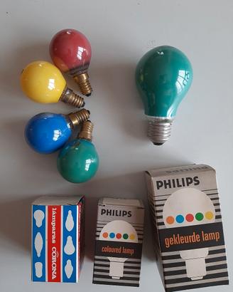 Lampadine colorate vintage, ancora nuove,  1,50€