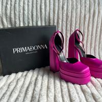 Tacchi con plateau fucsia satin