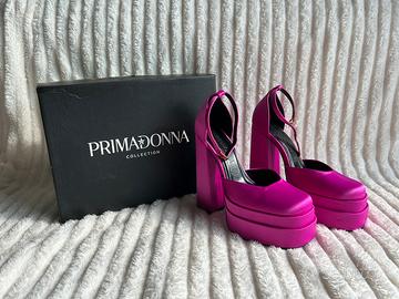 Tacchi con plateau fucsia satin