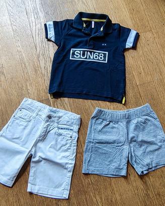 polo Sun68+ shorts Bikkembergs e Benetton 