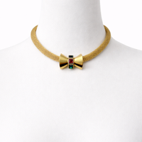 Parure bijoux vintage collana dorata con fiocco