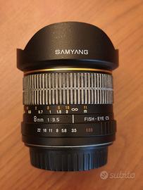 SAMYANG FISHEYE 8mm F3.5 per Canon