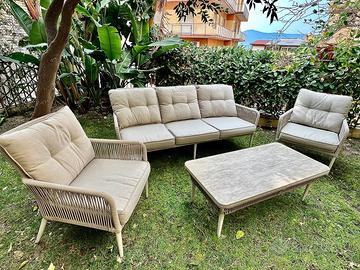 Salotto da esterno Positano in rattan sintetico