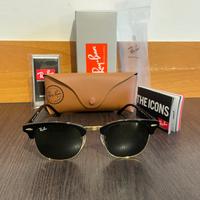 Ray-Ban Clubmaster / Nero + Lente Verde