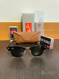 Ray-Ban Clubmaster / Nero + Lente Verde
