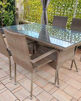 SET TAVOLO E SEDIE DA GIARDINO 