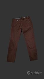 pantalone uomo rosso bordeaux 