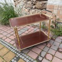 Carrello bar vintage anni 50 legno e ottone design