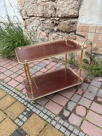 Carrello bar vintage anni 50 legno e ottone design