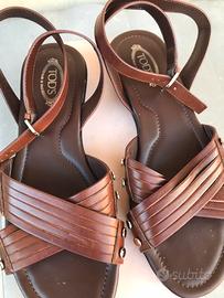 Sandali bassi con cinturino n. 37 marroni