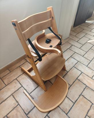 Seggiolone pappa in legno evolutivo