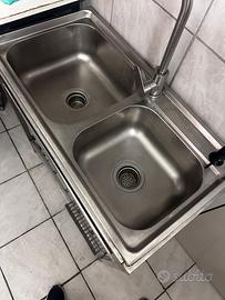 Lavello inox professionale doppia vasca