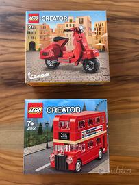Lego Creator 40517 Vespa e 40220 London Bus Nuovi
