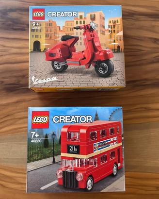 Lego Creator 40517 Vespa e 40220 London Bus Nuovi