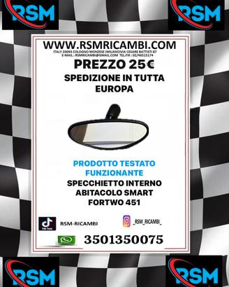 SPECCHIETTO RETROVISORE INTERNO SMART COUPE 450