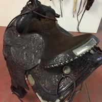 Sella western originale con borchie in argento