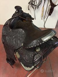 Sella western originale con borchie in argento