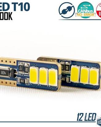 2 Lampadine LED T10 W5W CANbus Luce Bianca POTENTE