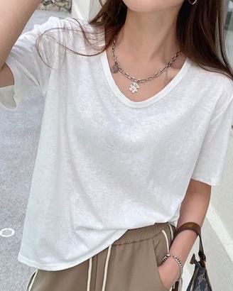 T-shirt bianca da donna