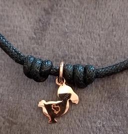 Ciondolo DoDo Junior in oro rosa e smalto azzurro