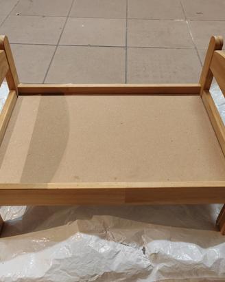 Lettino bambole in legno