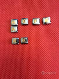 Tessere inserti maglie braccialetto oro 18 kt