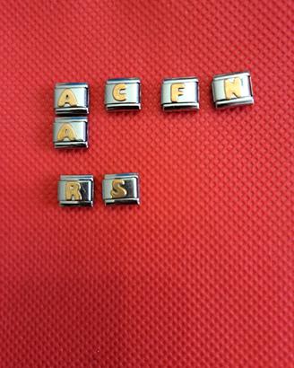 Tessere inserti maglie braccialetto oro 18 kt