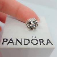 Charm argento fiocco blu cane lilli disney