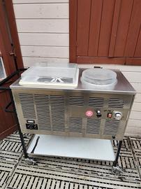 carrello mantecatore gelato e espositore 4 gusti