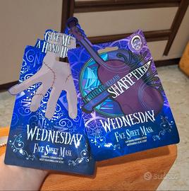 Set 2 maschere viso in tessuto Wednesday Addams