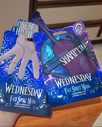 Set 2 maschere viso in tessuto Wednesday Addams